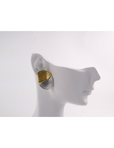 Kolczyki ZŁOTO- SREBRNE ROZETY   STAL CHIRURGICZNA LOLITA... 2