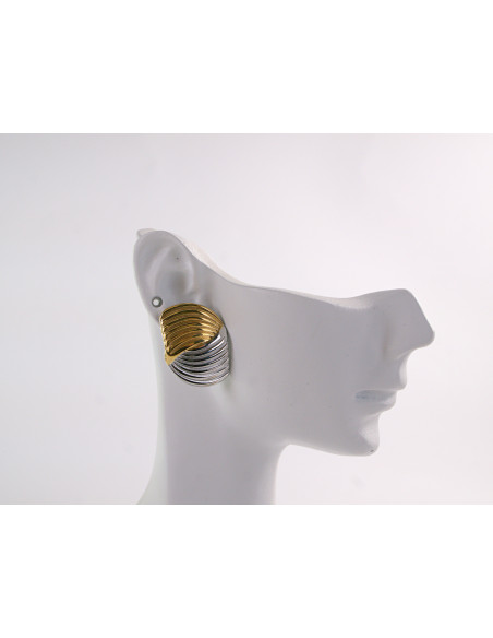 Kolczyki ZŁOTO- SREBRNE ROZETY   STAL CHIRURGICZNA LOLITA AKCESORIA