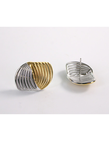 Kolczyki ZŁOTO- SREBRNE ROZETY   STAL CHIRURGICZNA LOLITA AKCESORIA