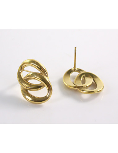 Kolczyki ZŁOTY  " ŁANCUCH"  STAL CHIRURGICZNA...