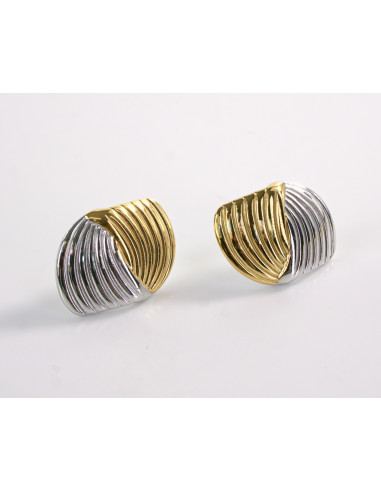 Kolczyki ZŁOTO- SREBRNE ROZETY   STAL...