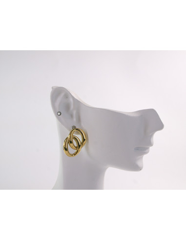 Kolczyki ZŁOTY  " ŁANCUCH"  STAL CHIRURGICZNA...