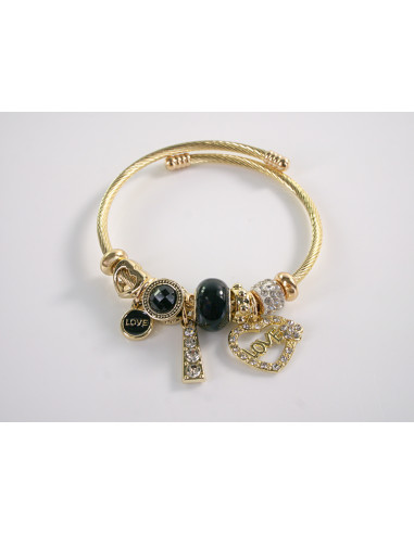 BRANSOLETKA CHARMS Z ZAWIESZKAMI SERCE ZŁOTA...