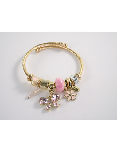 BRANSOLETKA CHARMS Z ZAWIESZKAMI MOTYLEK ZŁOTA...