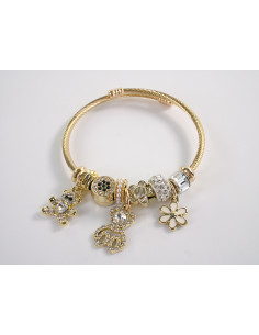 BRANSOLETKA CHARMS Z ZAWIESZKAMI MIŚ ZŁOTA BOHO  LOLITA...