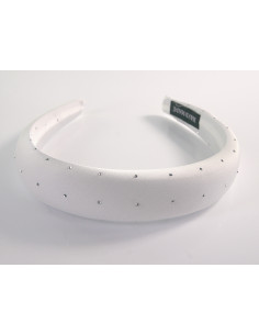 OPASKA DO WŁOSÓW NA GŁOWĘ  BIAŁA Z  DŻETAMI  LOLITA...