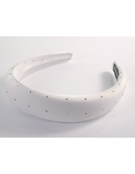 OPASKA DO WŁOSÓW NA GŁOWĘ  BIAŁA Z  DŻETAMI  LOLITA AKCESORIA