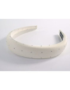 OPASKA DO WŁOSÓW NA GŁOWĘ  ECRU Z  DŻETAMI  LOLITA AKCESORIA