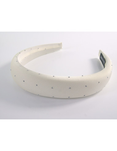 OPASKA DO WŁOSÓW NA GŁOWĘ  ECRU Z  DŻETAMI...