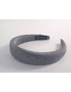 OPASKA DO WŁOSÓW NA GŁOWĘ SZARA Z  DŻETAMI  LOLITA AKCESORIA