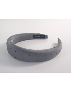 OPASKA DO WŁOSÓW NA GŁOWĘ SZARA Z  DŻETAMI  LOLITA AKCESORIA 2