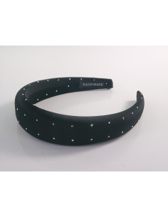 OPASKA DO WŁOSÓW NA GŁOWĘ CZARNA  Z  DŻETAMI  LOLITA...