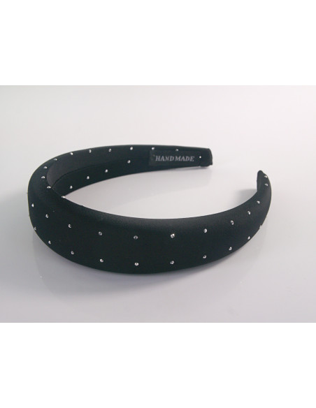 OPASKA DO WŁOSÓW NA GŁOWĘ CZARNA  Z  DŻETAMI  LOLITA AKCESORIA