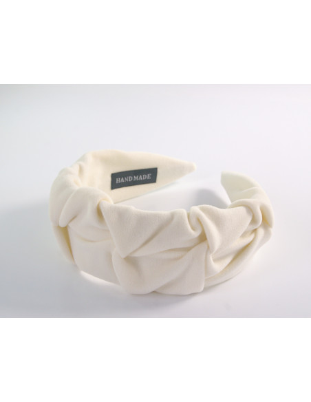 OPASKA DO WŁOSÓW NA GŁOWĘ MARSZCZONA A'LA KASZMIR  LOLITA AKCESORIA ECRU