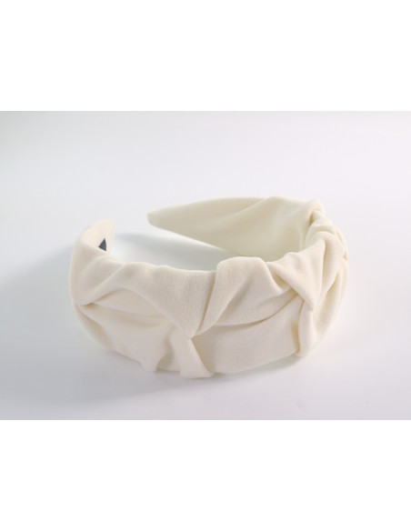 OPASKA DO WŁOSÓW NA GŁOWĘ MARSZCZONA A'LA KASZMIR  LOLITA AKCESORIA ECRU