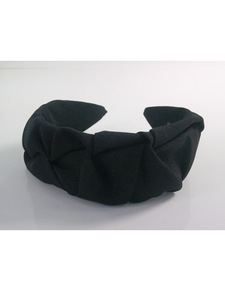 OPASKA DO WŁOSÓW NA GŁOWĘ MARSZCZONA POŁYSK  LOLITA AKCESORIA CZARNA