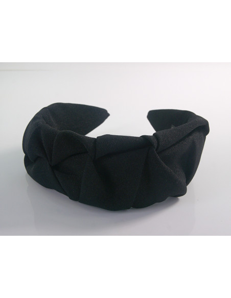 OPASKA DO WŁOSÓW NA GŁOWĘ MARSZCZONA POŁYSK  LOLITA AKCESORIA CZARNA