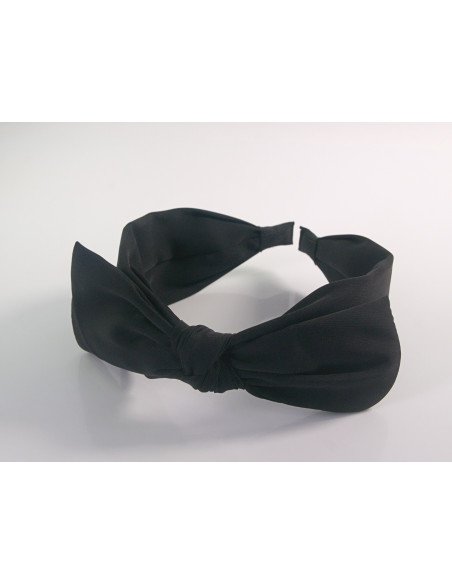 OPASKA DO WŁOSÓW NA GŁOWĘ WĘZEŁ KOKARDA  LOLITA AKCESORIA CZARNA