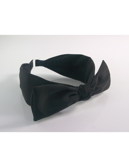 OPASKA DO WŁOSÓW NA GŁOWĘ WĘZEŁ KOKARDA  LOLITA AKCESORIA CZARNA