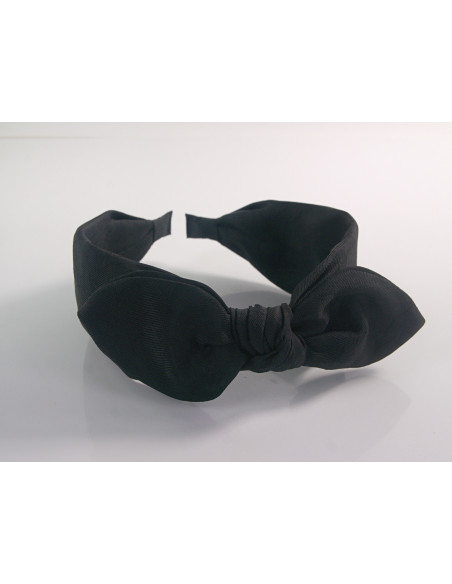OPASKA DO WŁOSÓW NA GŁOWĘ WĘZEŁ KOKARDA  LOLITA AKCESORIA CZARNA