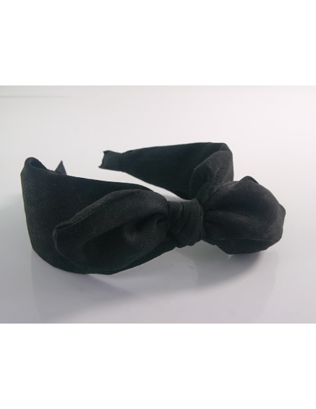 OPASKA DO WŁOSÓW NA GŁOWĘ WĘZEŁ KOKARDA  LOLITA AKCESORIA CZARNA