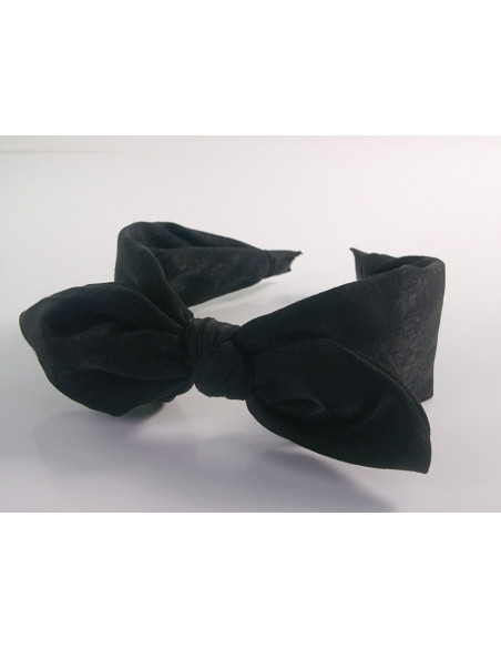 OPASKA DO WŁOSÓW NA GŁOWĘ WĘZEŁ KOKARDA  LOLITA AKCESORIA CZARNA