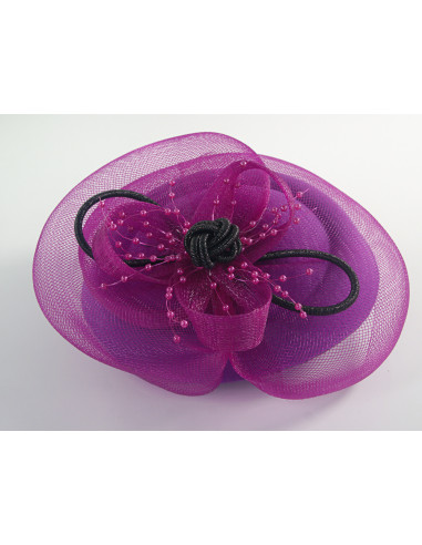 Fascynator na głowę ELEGANCKI FIOLETOWY STROIK...