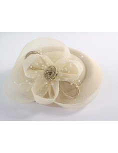 Fascynator na głowę ELEGANCKI ecru STROIK  LOLITA AKCESORIA 2