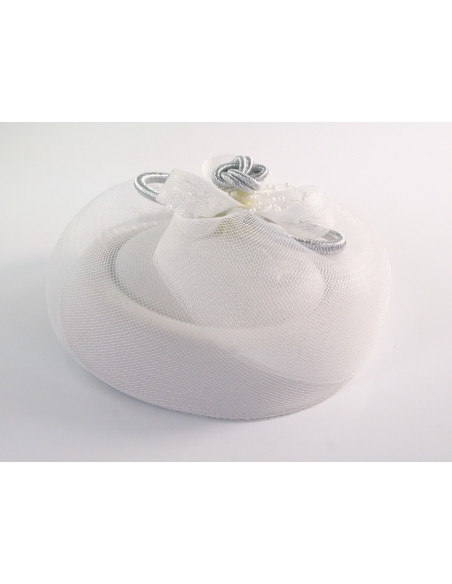 Fascynator na głowę ELEGANCKI BIAŁY  STROIK  LOLITA AKCESORIA
