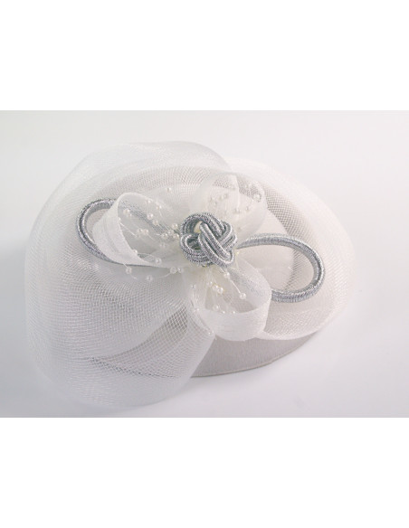 Fascynator na głowę ELEGANCKI BIAŁY  STROIK  LOLITA AKCESORIA