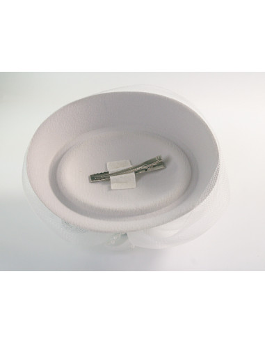 Fascynator na głowę ELEGANCKI BIAŁY  STROIK...