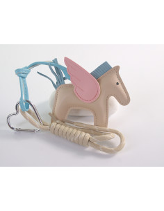 BRELOK DO TOREBKI NA KLUCZE EKO SKÓRA KONIK ZE SKRZYDŁAMI...