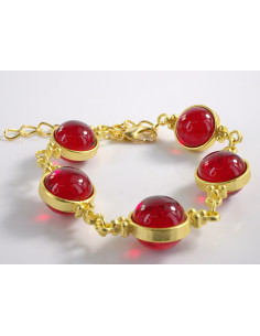 BRANSOLETKA NA RĘKĘ CZERWONE KULE  LOLITA AKCESORIA