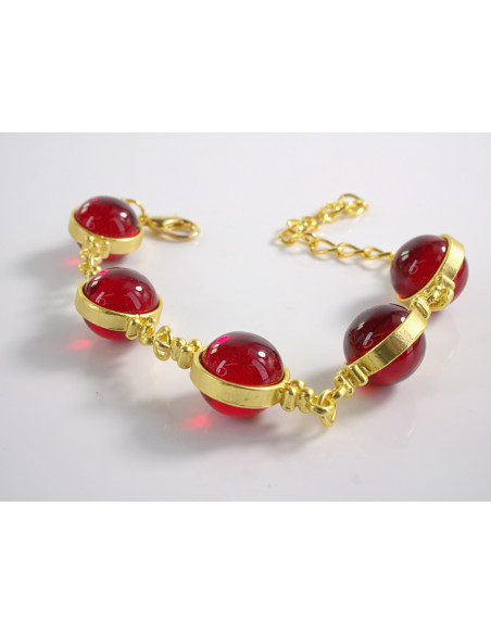 BRANSOLETKA NA RĘKĘ CZERWONE KULE  LOLITA AKCESORIA