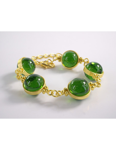 BRANSOLETKA NA RĘKĘ ZIELONE KULE  LOLITA AKCESORIA