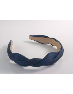 OPASKA na GŁOWĘ SATYNOWY GRANATOWY WARKOCZ  Lolita AKCESORIA 2