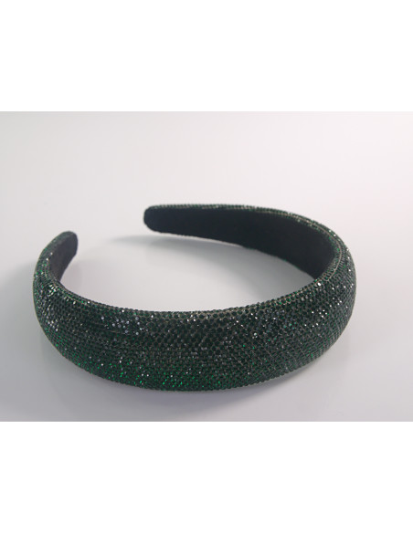 Opaska na włosy cyrkonie ZIELONA Lolita Accessories Lolita AKCESORIA