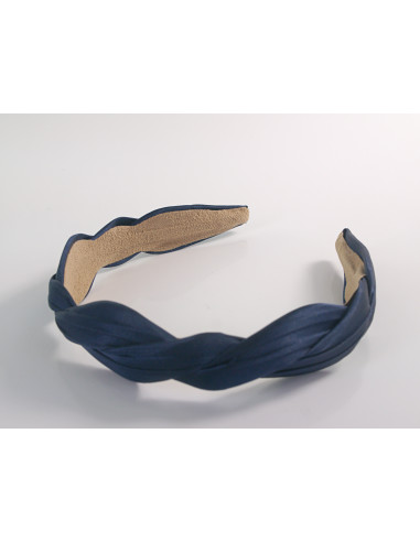 OPASKA na GŁOWĘ SATYNOWY GRANATOWY WARKOCZ...