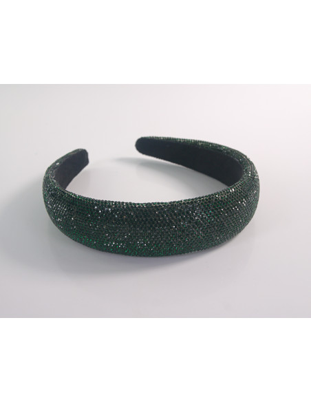 Opaska na włosy cyrkonie ZIELONA Lolita Accessories Lolita AKCESORIA