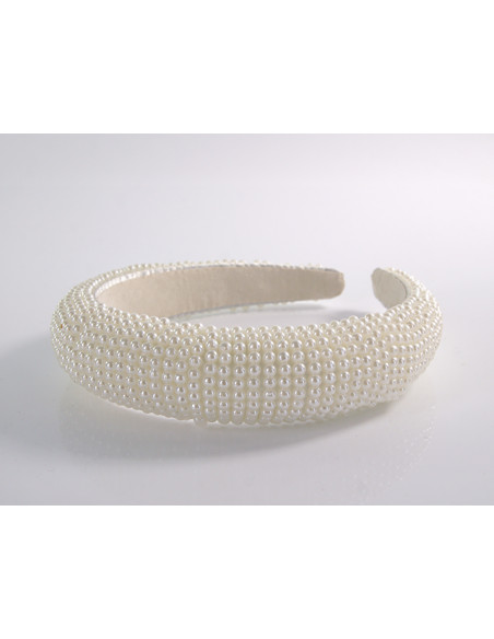 OPASKA do Włosów Z PEREŁKAMI PERŁOWA PERŁY FASCYNATOR Lolita Akcesoria