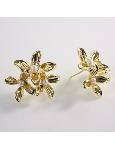 Kolczyki ZŁOTY  " ŁANCUCH"  STAL CHIRURGICZNA...