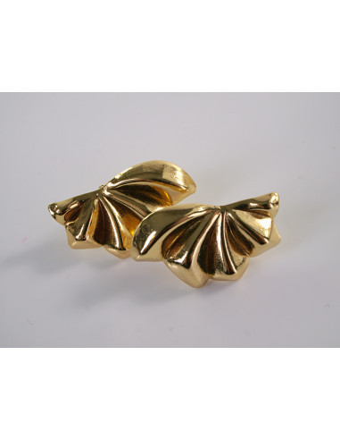 KOLCZYKI BOHO ZŁOTE WACHLARZE STAL CHIRURGICZNA...