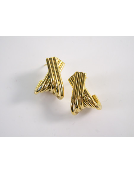 KOLCZYKI BOHO ZŁOTE ZAWIJASY XX STAL CHIRURGICZNA LOLITA AKCESORIA