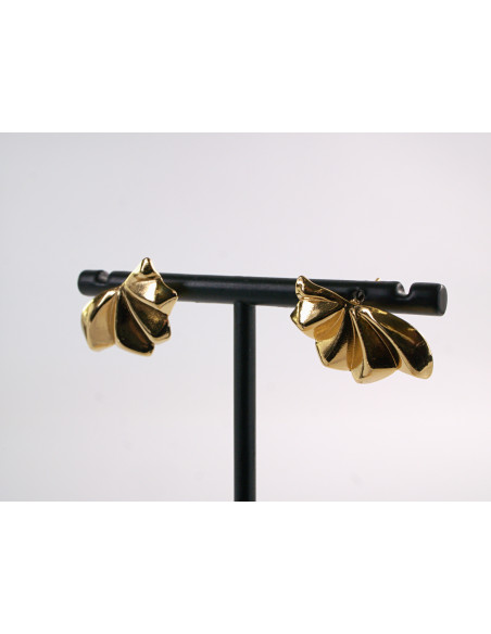 KOLCZYKI BOHO ZŁOTE WACHLARZE STAL CHIRURGICZNA LOLITA AKCESORIA