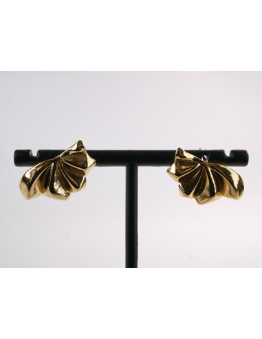 KOLCZYKI BOHO ZŁOTE WACHLARZE STAL CHIRURGICZNA...