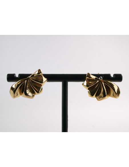 KOLCZYKI BOHO ZŁOTE WACHLARZE STAL CHIRURGICZNA LOLITA AKCESORIA