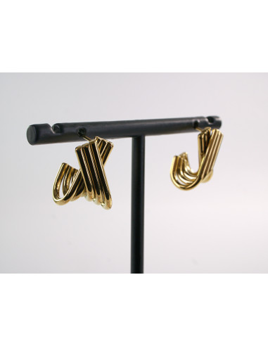 KOLCZYKI BOHO ZŁOTE ZAWIJASY XX STAL...