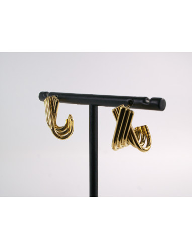 KOLCZYKI BOHO ZŁOTE ZAWIJASY XX STAL...