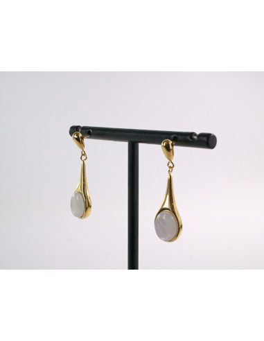 KOLCZYKI ZŁOTE ŁEZKI DŁUGIE KROPLE STAL...