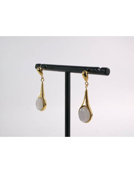 KOLCZYKI ZŁOTE ŁEZKI DŁUGIE KROPLE STAL CHIRURGICZNA LOLITA AKCESORIA